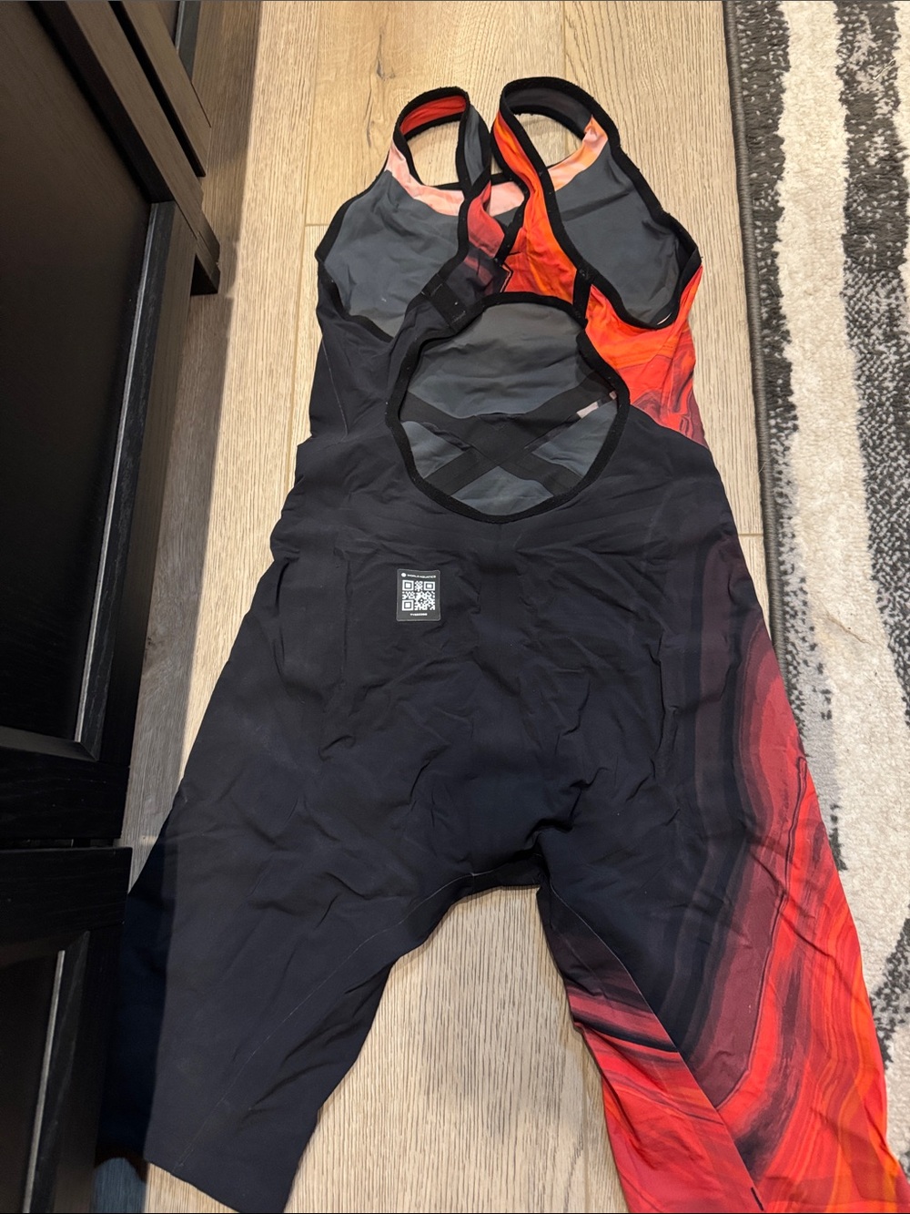 Women's TYR Venzo Volconyx Open Back Tech Suit Swimsuit Red Orange 27 - Picture 3 of 6